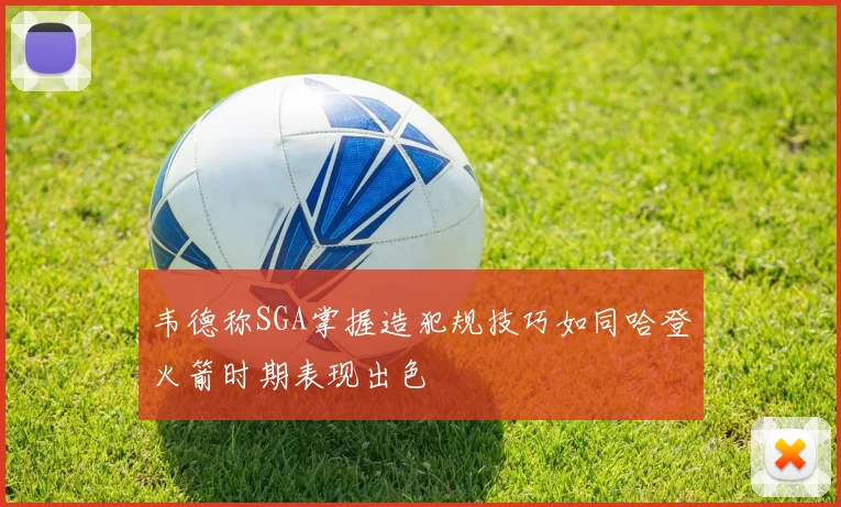 韦德称SGA掌握造犯规技巧如同哈登火箭时期表现出色